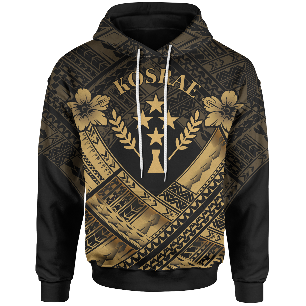 Kosrae Polynesian Custom Hoodie Kosrae Gold Camisole Hibiscus Style Unisex Gold - Polynesian Pride