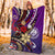 Federated States of Micronesia Premium Blanket - Tribal Flower With Special Turtles Purple Color - Polynesian Pride