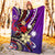 Marshall Islands Premium Blanket - Tribal Flower With Special Turtles Purple Color - Polynesian Pride