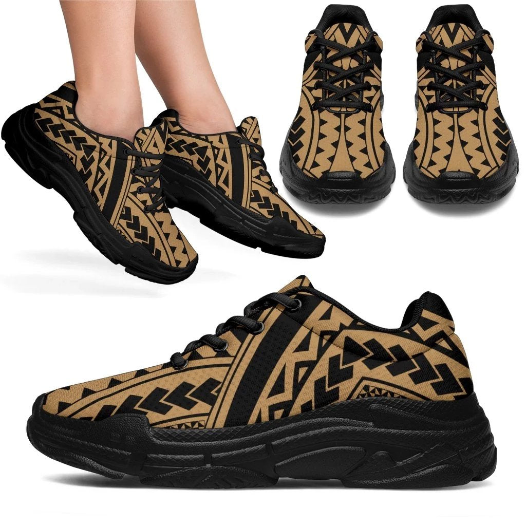 Polynesian Tradition Gold Chunky Sneakers - Polynesian Pride