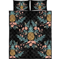 Pineapple Quilt Bed Set Black - Polynesian Pride
