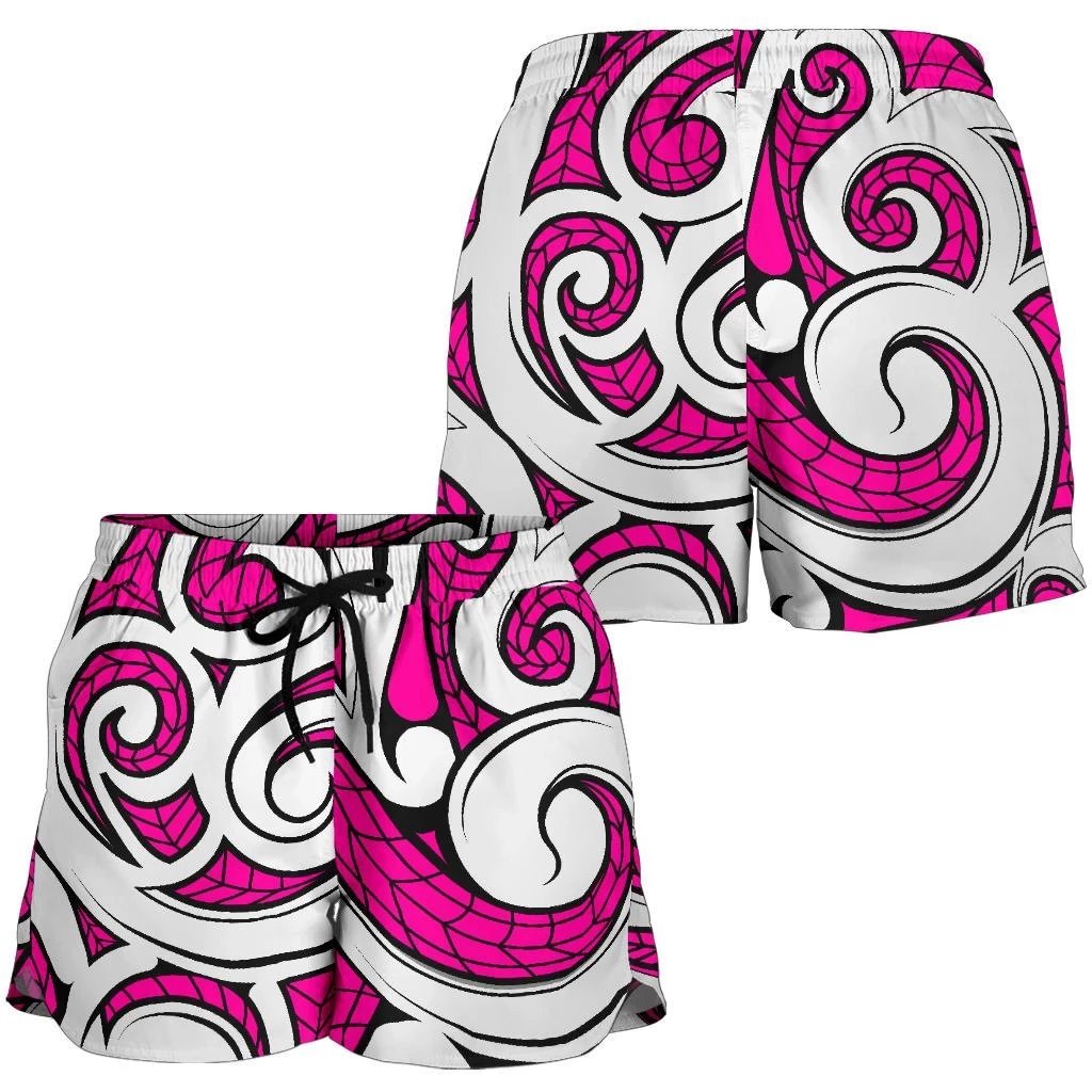 Polynesian Maori Ethnic Ornament Pink Women's Short Women Pink - Polynesian Pride