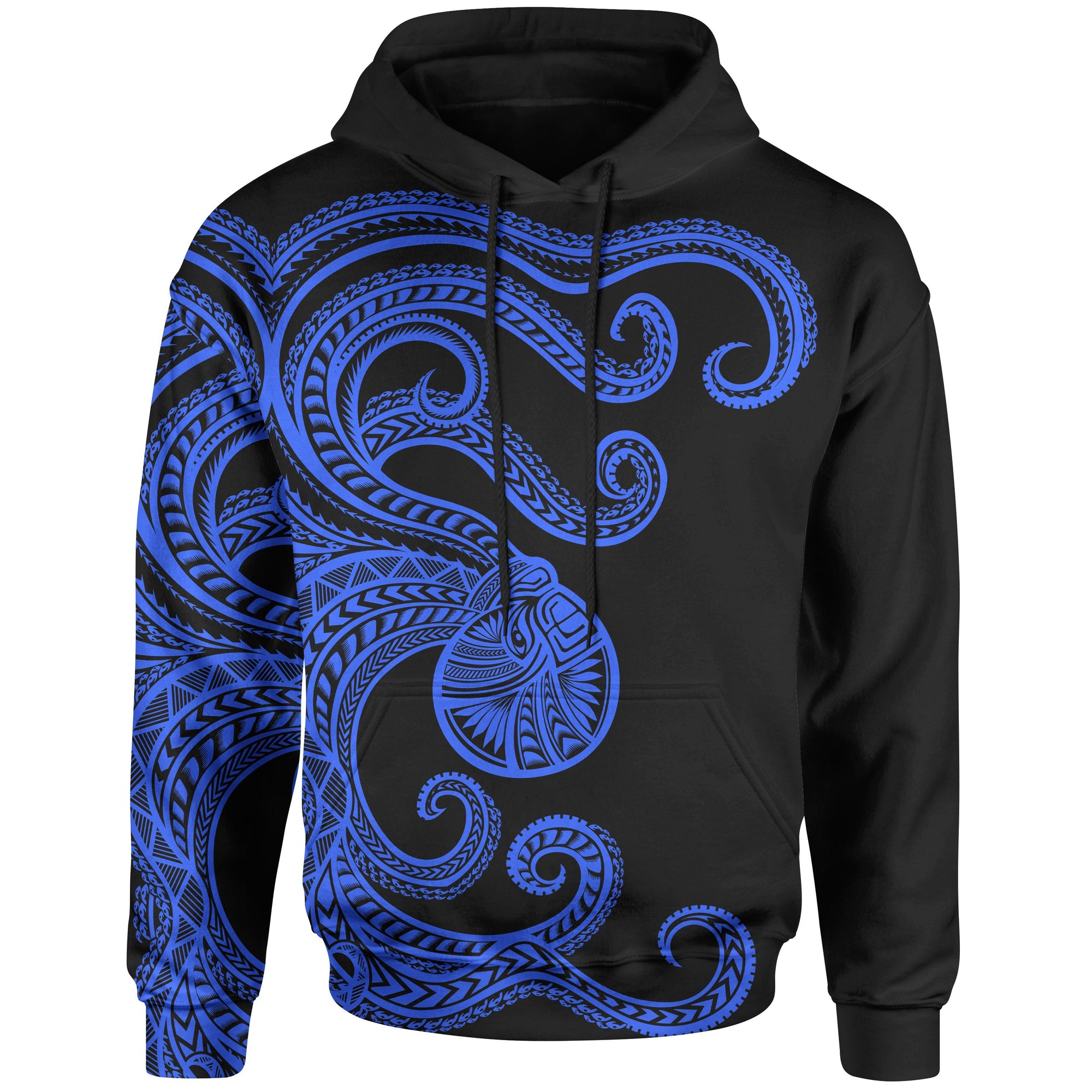 Polynesian Octopus Hoodie Blue Color Unisex Blue - Polynesian Pride