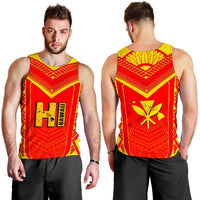 Hawaiian Kanaka Polynesian Men's Tank Top Active Red - Polynesian Pride