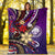 Federated States of Micronesia Premium Blanket - Tribal Flower With Special Turtles Purple Color - Polynesian Pride