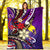 Papua New Guinea Premium Blanket - Tribal Flower With Special Turtles Purple Color - Polynesian Pride