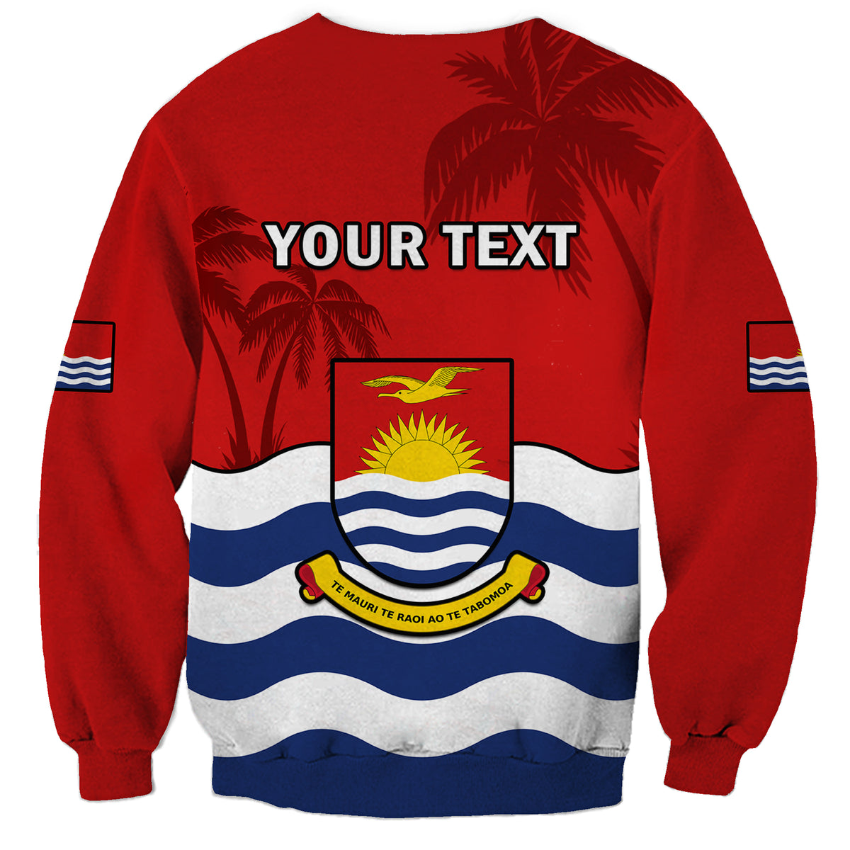 (Custom Personalised) Ribaberiki Kiribati Coat Of Arms Mix Palm Trees Sweatshirt LT14 - Polynesian Pride