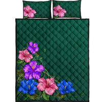 Only Hibiscus Quilt Bed Set Black - Polynesian Pride