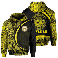 Hawaii Polynesian Hoodie Yellow Round Style Unisex Yellow - Polynesian Pride