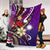 Marshall Islands Premium Blanket - Tribal Flower With Special Turtles Purple Color - Polynesian Pride