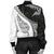 Paua Shell Maori Silver Fern Women's Bomber Jacket White - Polynesian Pride