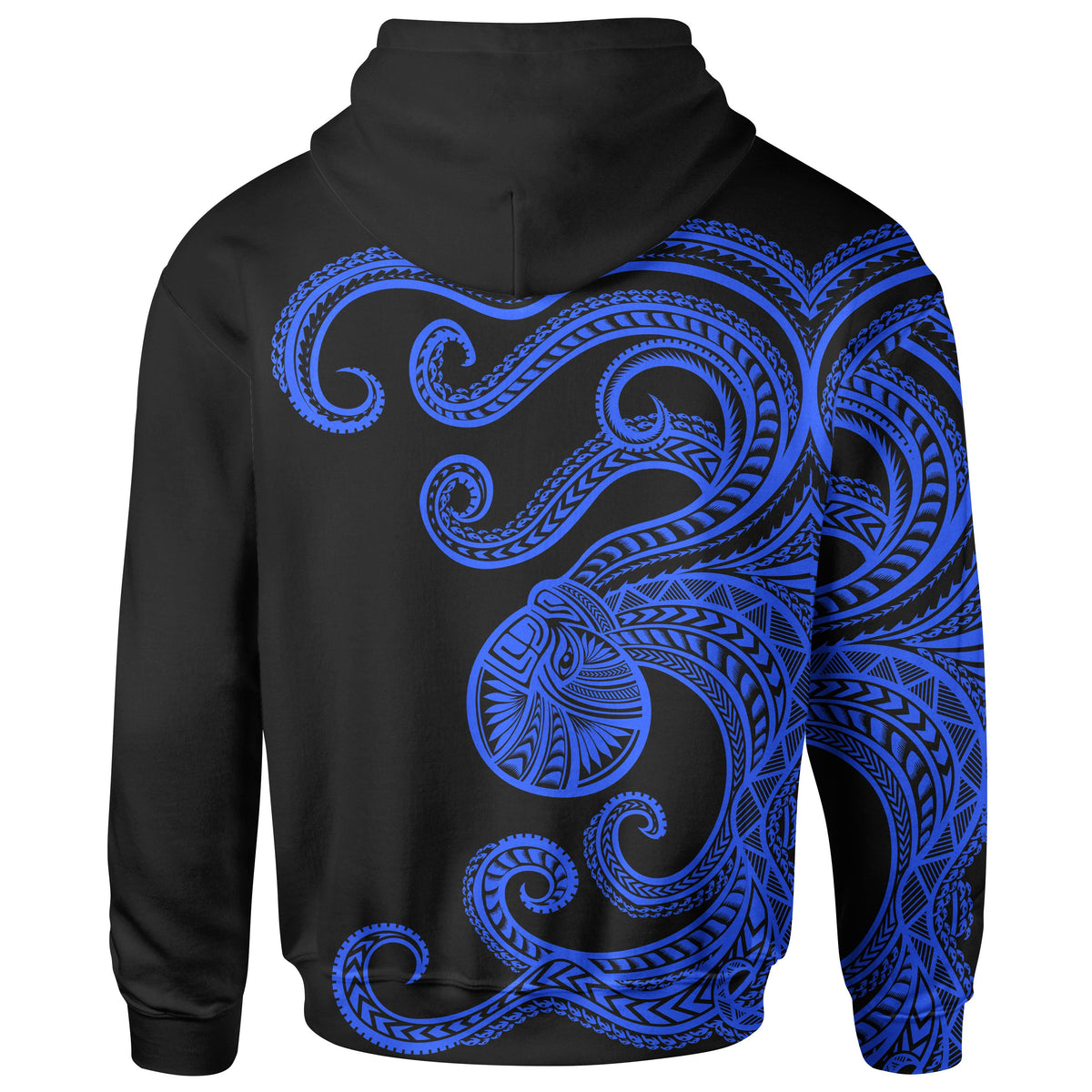 Polynesian Octopus Zip up Hoodie Blue Color - Polynesian Pride