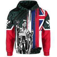 Polynesian Pride Hoodie Hawaii King Flag Polynesian Hoodie Turquoise - Polynesian Pride