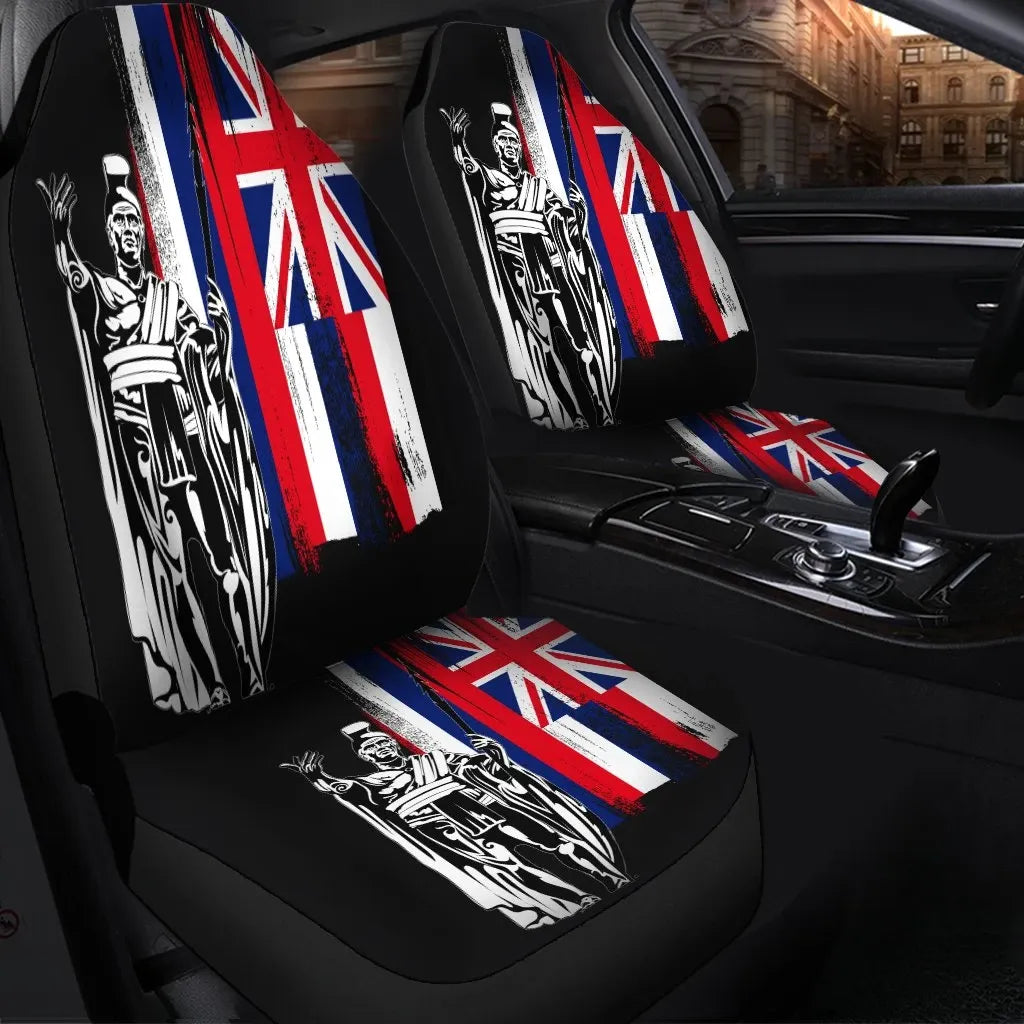 Polynesian Pride Car Accessory - Hawaiian - Hawaii King Flag Car Seat Covers - Polynesian Pride