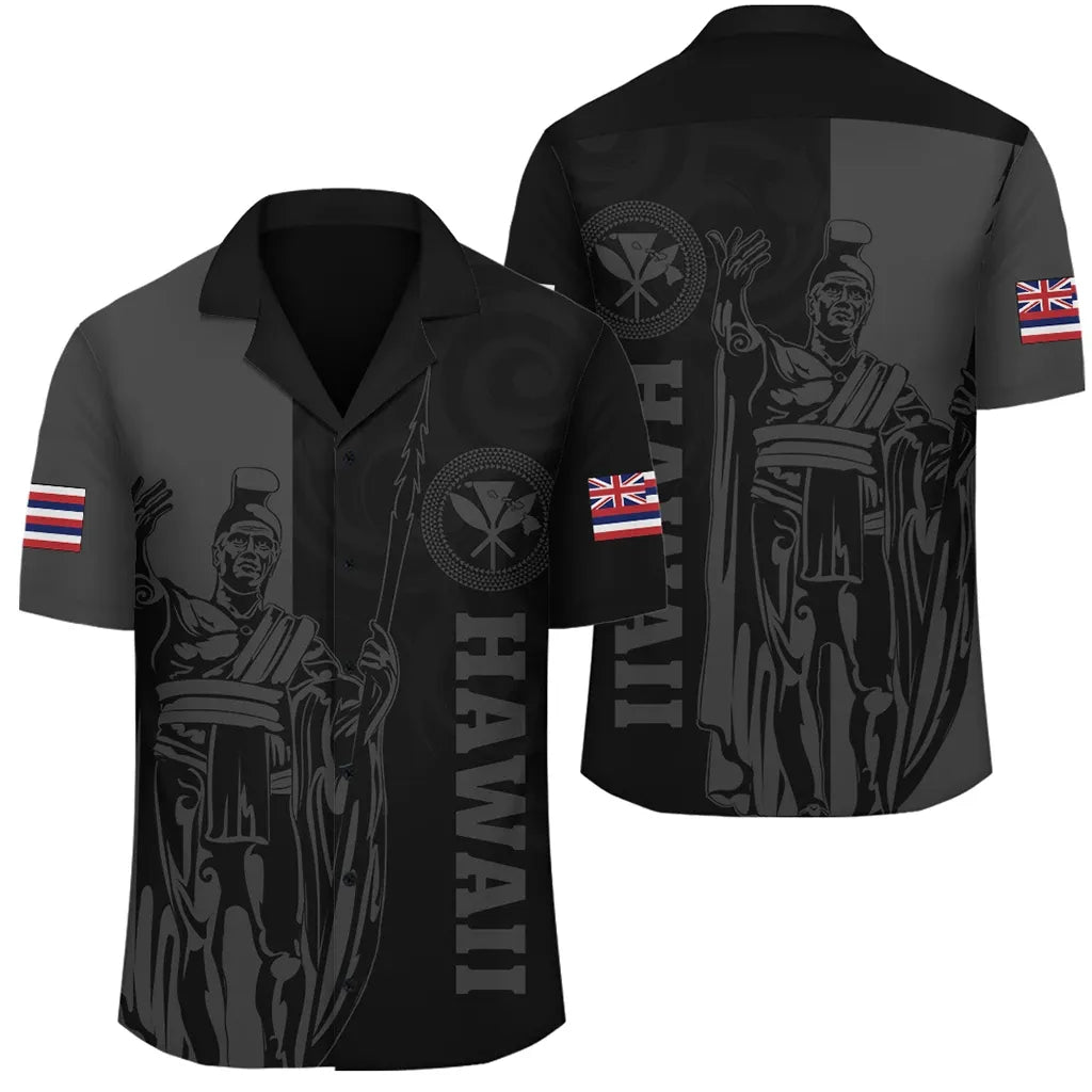 Polynesian Pride Shirt - Hawaii King Polynesian Hawaiian Shirt - Lawla Style Gray - Polynesian Pride
