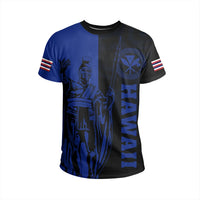 Polynesian Pride Tee Hawaii King Polynesian T shirt Lawla Style Blue - Polynesian Pride