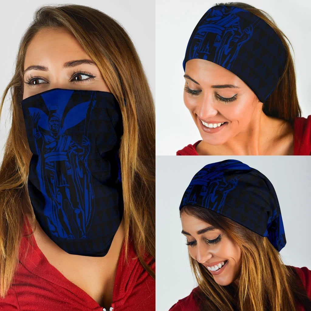 Polynesian Pride Bandana - Hawaii King Kanaka Kakau Bandana 3 - Pack - Blue - Polynesian Pride