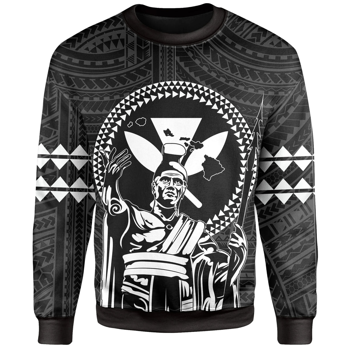 Polynesian Pride Shirt - Hawaii King Kanaka Kakau Sweat Shirt - Polynesian Pride