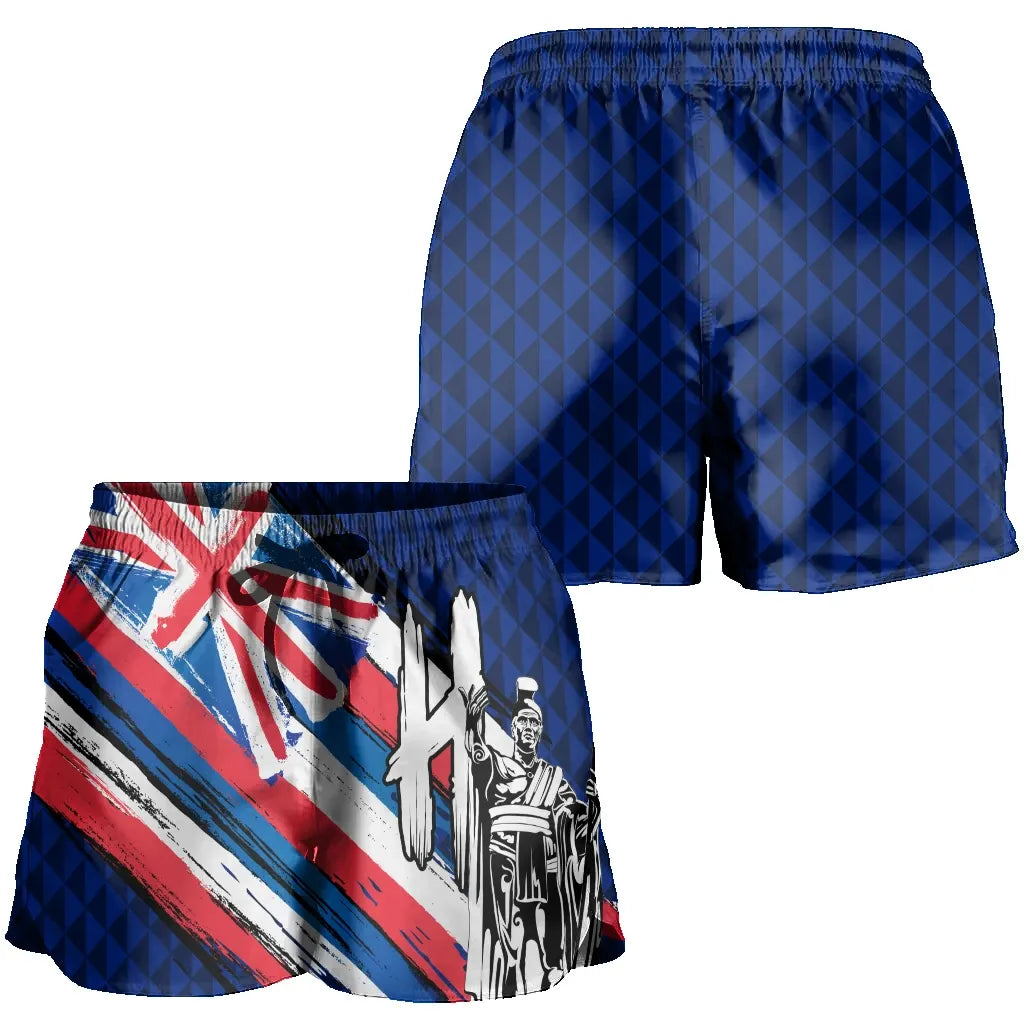 Polynesian Pride Short - Hawaii King Flag Kanaka Map Polynesian Women's Short - Won Style - Polynesian Pride