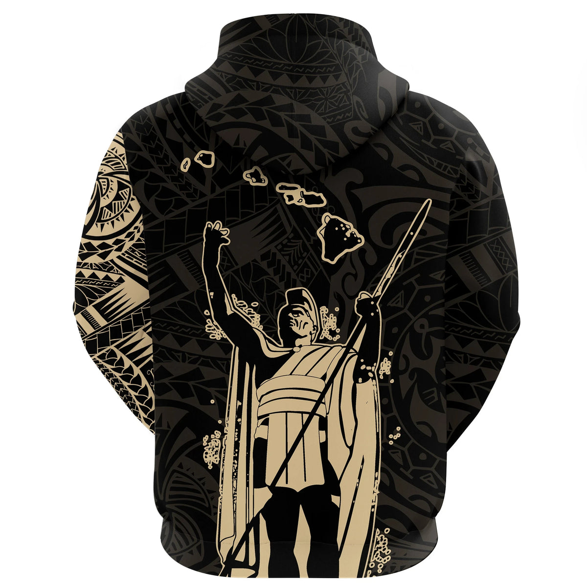 Polynesian Pride Clothing Hoodie Hawaii King Kanaka Maoli Tattoo Style - Polynesian Pride