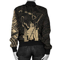 Polynesian Pride Jacket - Bomber Jacket Hawaii King Kanaka Maoli - Tattoo Style - Polynesian Pride