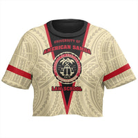 Samoan Croptop T-shirt - American Samoa Law School Croptop T-shirt Female Beige - Polynesian Pride