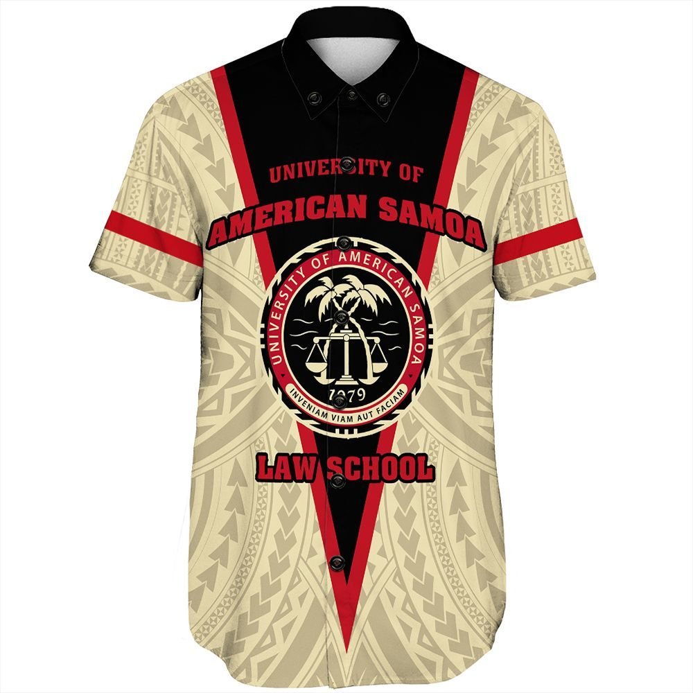 Samoan Short Sleeve Shirt - American Samoa Law School Short Sleeve Shirt Unisex Beige - Polynesian Pride