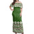 NE Fiji Bula Dress - Tapa Green Off Shoulder Long Dress Long Dress Green - Polynesian Pride