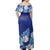 Polynesian Pride Dress - Blue Hibiscus Off Shoulder Long Dress - Polynesian Pride