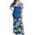 Polynesian Pride Dress - Traditional Tropic Plumeria Off Shoulder Long Dress Long Dress Blue - Polynesian Pride