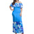 Polynesian Pride Dress - Plumeria Blue Off Shoulder Long Dress Long Dress Blue - Polynesian Pride