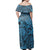 Polynesian Pride Dress - Polynesian Tropical Blue Off Shoulder Long Dress - Polynesian Pride