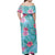 Polynesian Pride Dress - Tropical Hibiscus Blue Off Shoulder Long Dress - Polynesian Pride