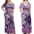 Polynesian Pride Dress - Hibiscus Turtle Pattern Purple Off Shoulder Long Dress Long Dress Purple - Polynesian Pride