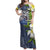 Polynesian Pride Dress - Tapa Turtle Plumeria Off Shoulder Long Dress Long Dress Blue - Polynesian Pride