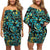 Polynesian Pride Dress - Plumeria Curve Polynesian Blue Turquoise Off Shoulder Short Dress Women Blue - Polynesian Pride