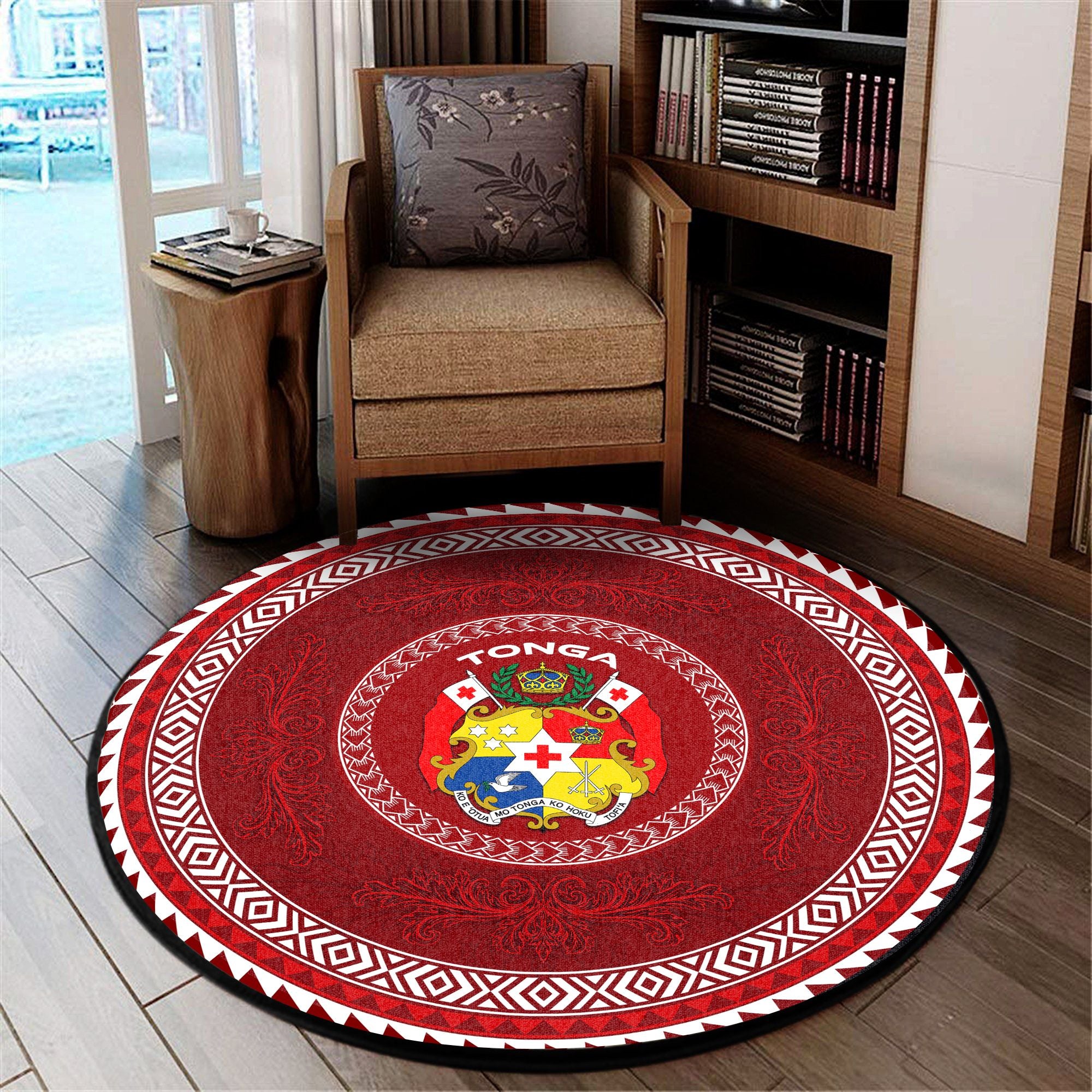 Polynesian Pride Home Set - Tonga Red Round Carpet Round Carpet Red - Polynesian Pride