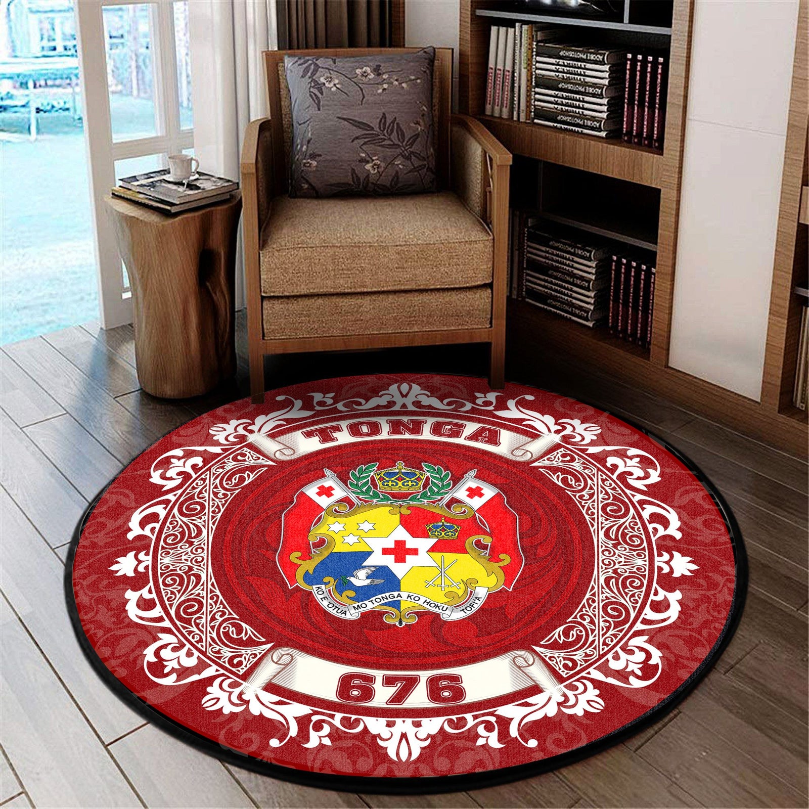 Polynesian Pride Home Set - Home Tonga Round Carpet Round Carpet Red - Polynesian Pride