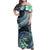 Polynesian Pride Dress - American Samoa Siapo Coat Of Arms Green Off Shoulder Long Dress Long Dress Green - Polynesian Pride