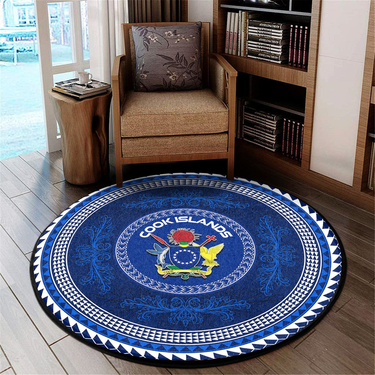 Polynesian Pride Home Set - Cook Islands Blue Round Carpet Round Carpet Blue - Polynesian Pride
