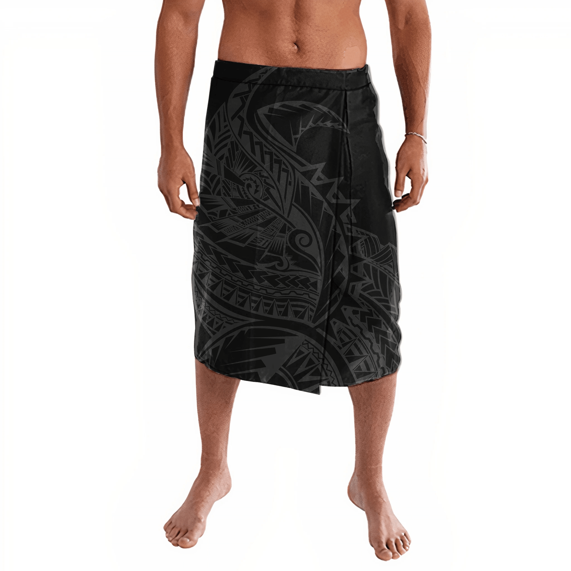 Polynesian Pride Clothing Polynesian Unique Style Lavalava Black - Polynesian Pride LLC