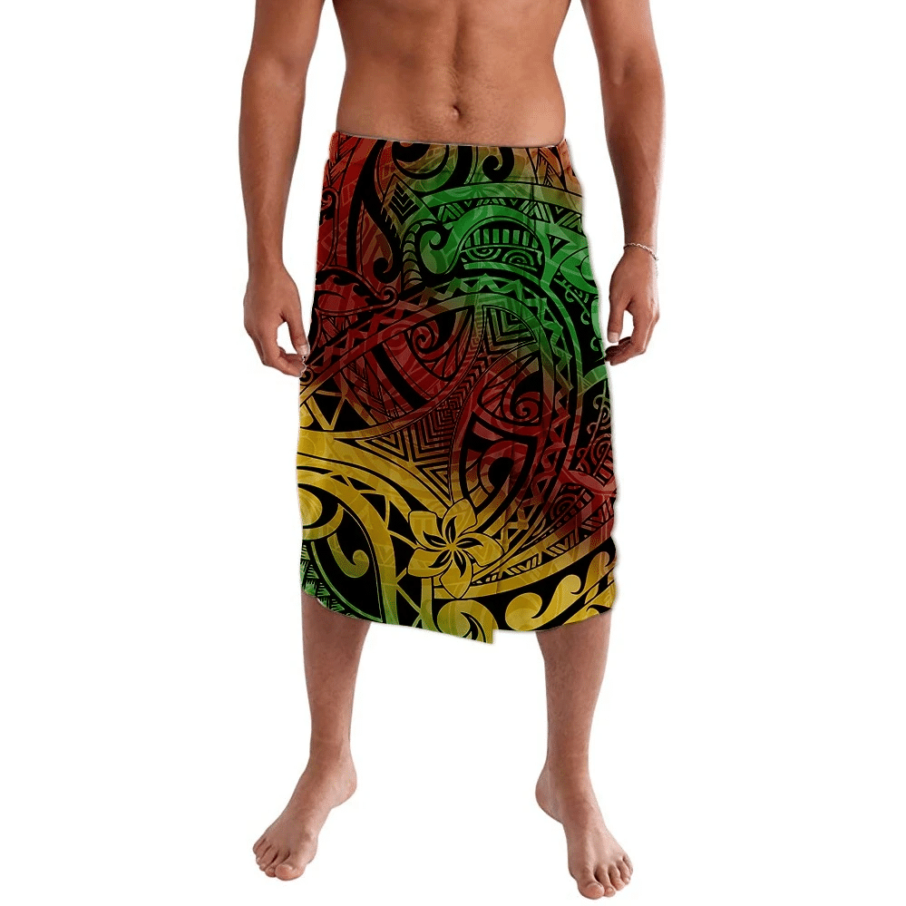 Polynesian Pride Clothing Plumeria Polynesian Reggae Gradient Lavalava Lavalava S/M Black - Polynesian Pride LLC