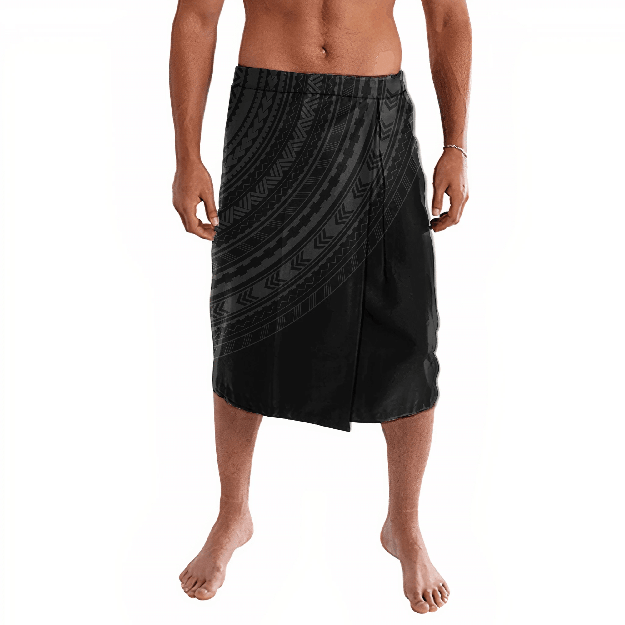 Polynesian Pride Clothing Circle Spearhead Polynesian Lavalava Black - Polynesian Pride LLC