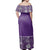 Polynesian Pride Dress - Samoa Hibiscus Purple Elei Design Off Shoulder Long Dress - Polynesian Pride