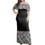 Polynesian Pride Dress - Samoan Tapa Black n White Pattern Off Shoulder Long Dress Long Dress White - Polynesian Pride