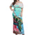 Matching Dress and Hawaiian Shirt Hawaii Map Kanaka Sea Turtle Hibiscus Blue Pink RLT14 - Polynesian Pride