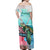 Polynesian Pride Dress - Hawaii Map Kanaka Sea Turtle Hibiscus Blue Pink Off Shoulder Long Dress - Polynesian Pride