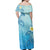 Polynesian Pride Dress - Hawaii Plumeria Deep Blue Turtle Off Shoulder Long Dress - Polynesian Pride