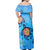 Polynesian Pride Dress - Hawaii Plumeria Turtle In The Ocean John Style Off Shoulder Long Dress - Polynesian Pride