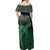 Polynesian Pride Dress - Hawaii Polynesian Hibiscus Turtle Map Green Off Shoulder Long Dress - Polynesian Pride